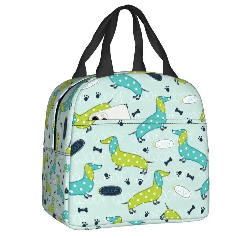 Горшки для цветов таксы изолированные сумки обеда Wiener Badger колбаса собака