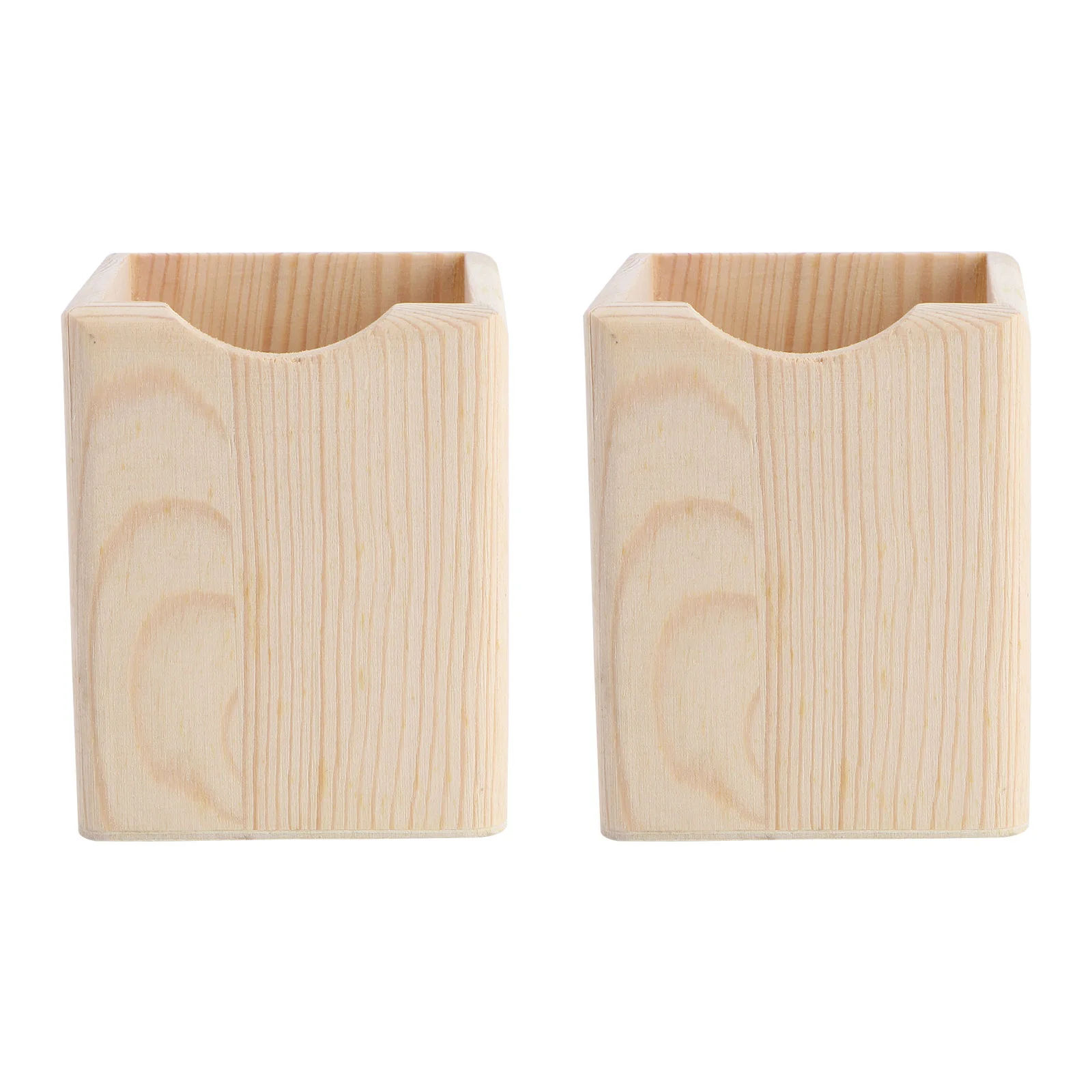 

Holder Pen Wooden Container Wood Desk Organizer Cup Brush Box Makeup Pot Diy Office Organize Decorative Single Compartments