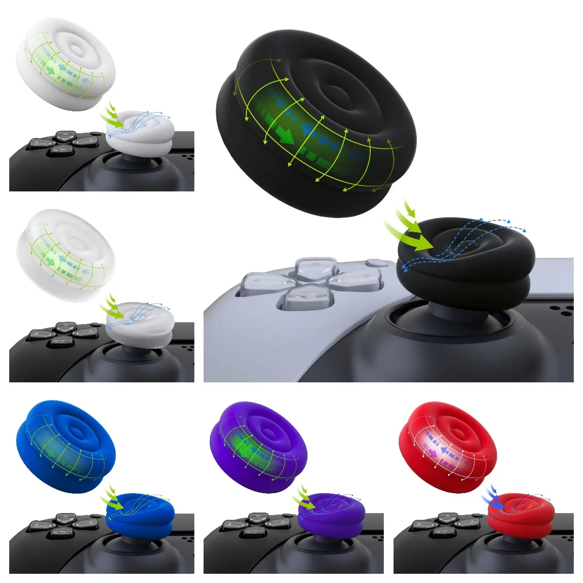 

PlayVital Cushion Caps Thumb Grips for ps5/4, for Xbox Series X/S, for Xbox One, Elite Series 2, for Switch Pro Controller