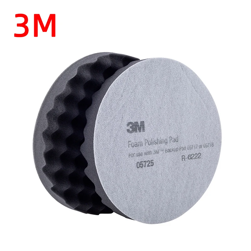 2 Pcs American 3M 05725 Sponge Ball 8 Inch Black 200mm Wave Disc Car Polishing Wheel Self-adhesive Flocking Fine Sponge
