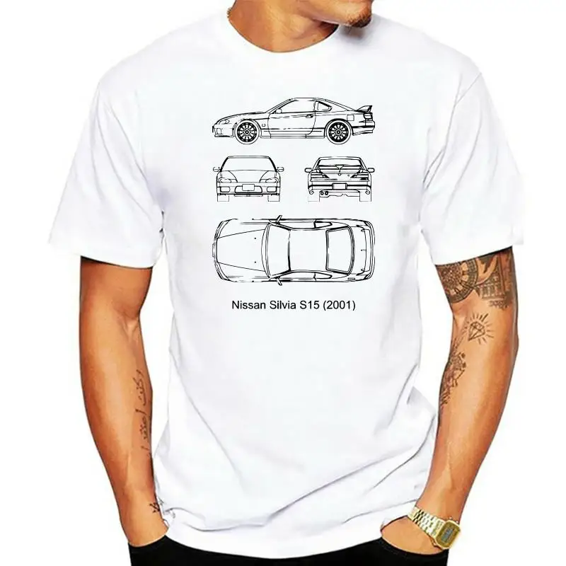 

Mens T Shirts Fashion 2022 Cool T-shirt Blueprint Nis Silvia S15, Technical Tee Shirt JDM