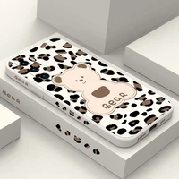 leopard bear phone case for huawei p40 p50 p30 p20 pro lite nova 5t y7a mate 40 30 20 pro lite liquid silicone cover
