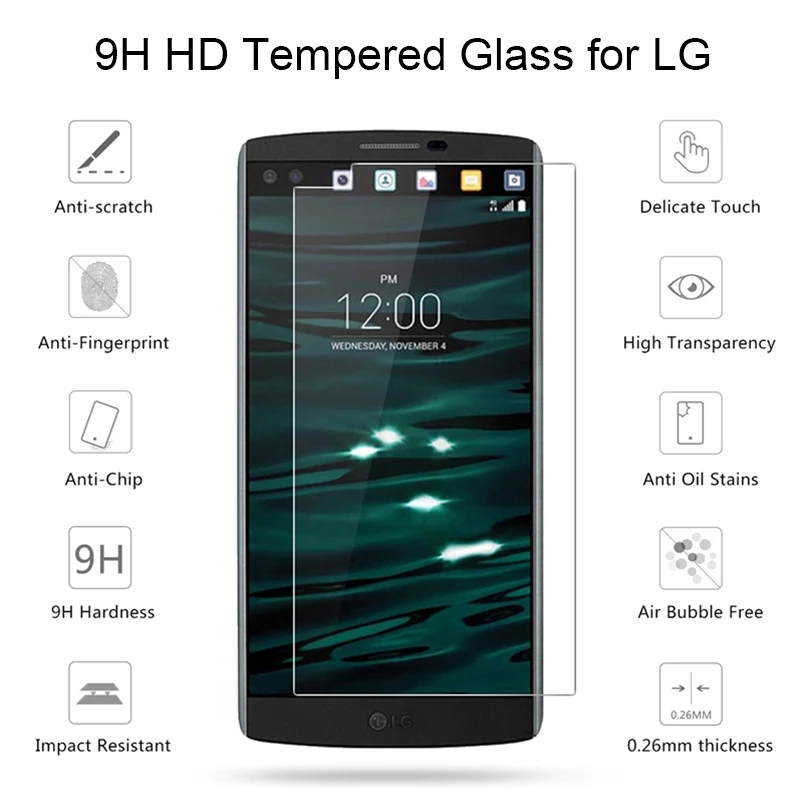 Tempered Film Transparent Screen Protector for LG G4 Beat Mini Stylus G5 SE Toughed Hard Glass for LG G6 G7 Fit G8s ThinQ