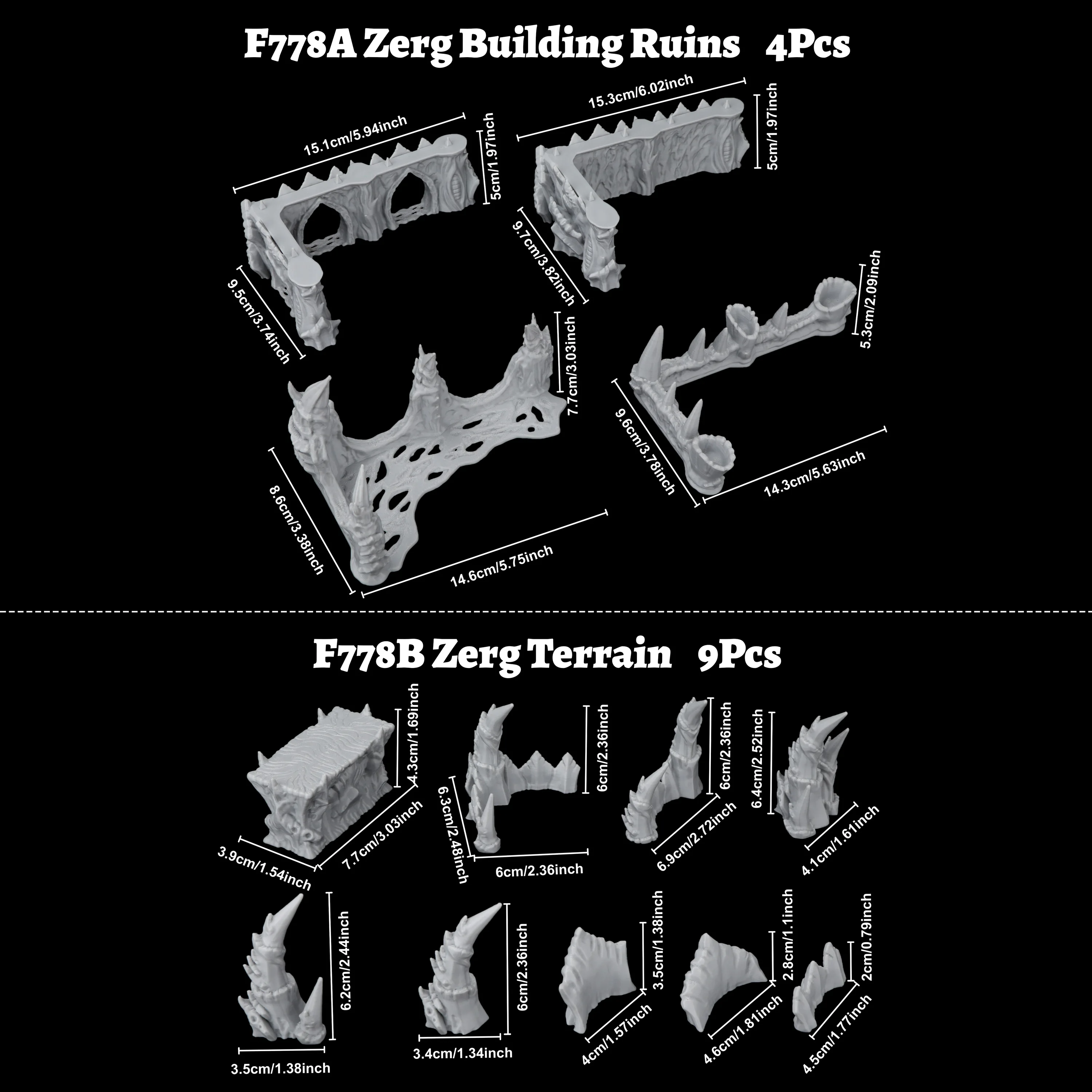 Фото Набор миниатюрных моделей RPG Zerg Terrain, элементы декорации для инопланетного гнезда, аксессуары для научно-фантастических настольных ролевых игр №2