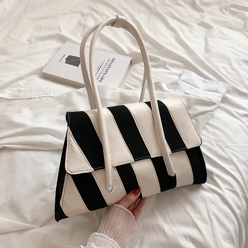 

2022 New Fashion Simple and Versatile Shoulder Bag Luxury Casual Women's Bag Large-capacity Contrast Color Portable Tote Bag