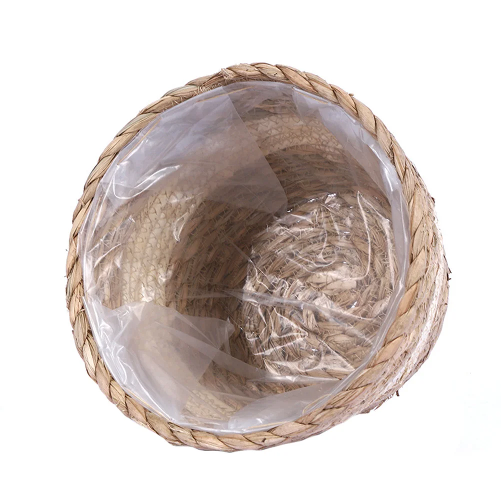 

Woven Pot Seagrass Baskets Natural Woven Planter Basket with Waterproof Liner Flowers Pot Holder Container for Pots plants