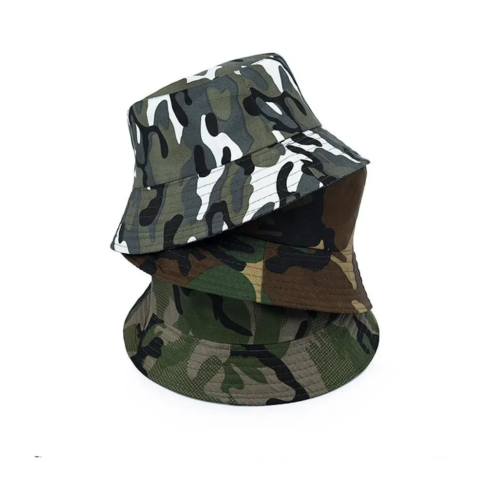 

Breathable Sun Protection Outdoor Cycling Cotton Sunscreen Basin Caps Korean Fisherman Caps Camouflage Men Bucket Hats