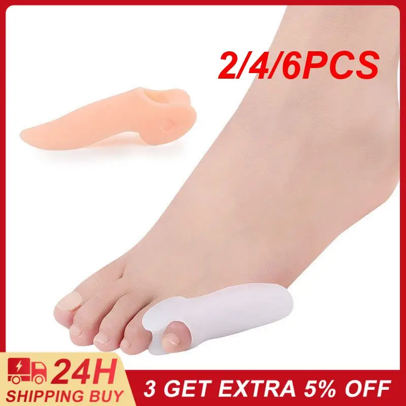 

2/4/6PCS Little Toe Pinkie Foot Thumb Durable Silicone Toe Separator Non-slip Bunion Guard For Foot Pain Relief Toe Separator