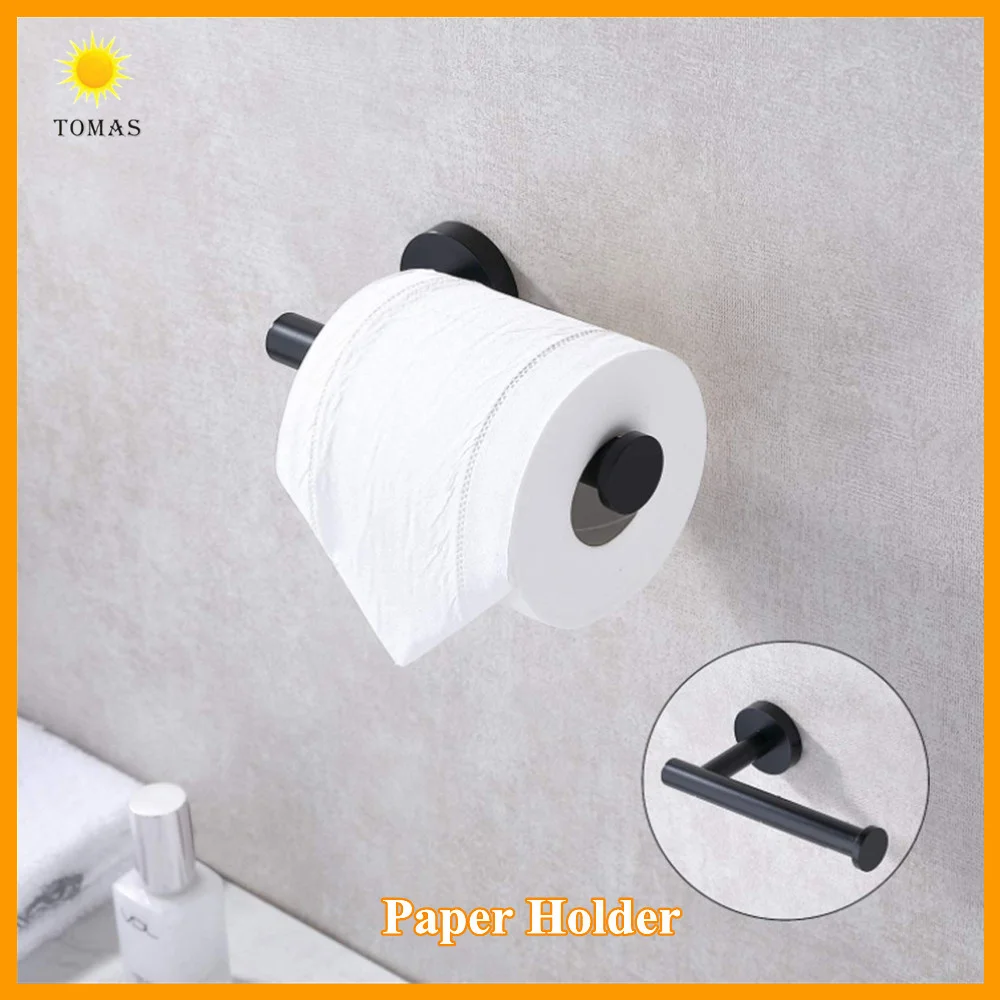

TOMAS Wall Mount Paper Holder Stainless Steel Bathroom Kitchen Roll Toilet Accessory Facial Tissue Towel Nail Free Creative Hole