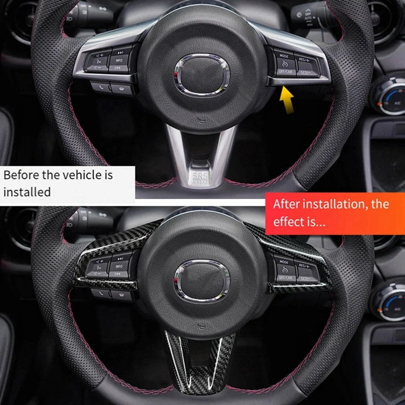 Фото Суперраспродажа: Накладка на кнопки руля из карбона для Mazda MX-5 2016-2025 – Аксессуары для интерьера автомобиля №5