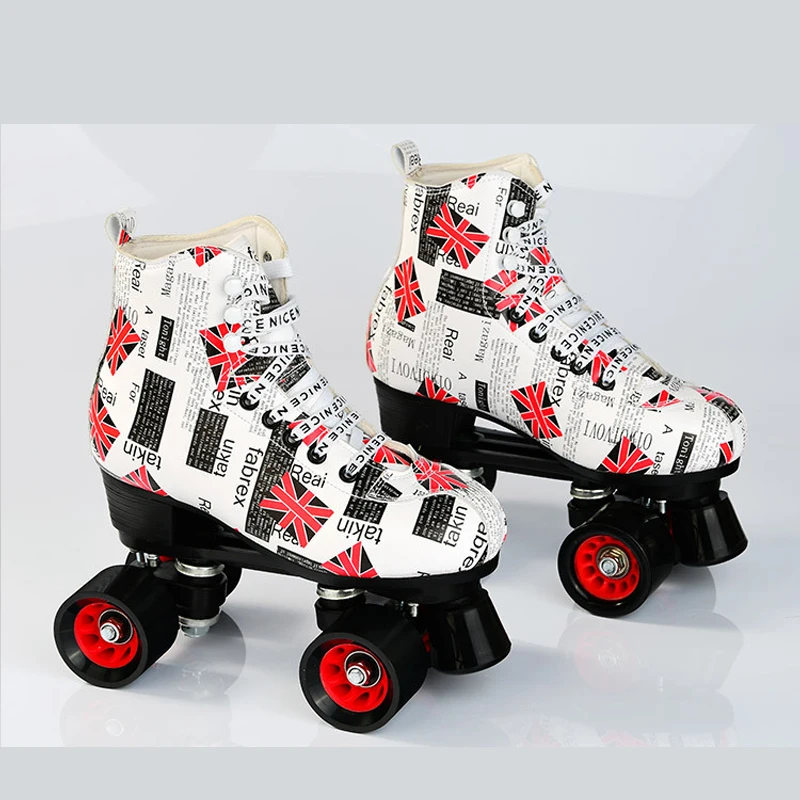 Skates Adult Double Row Roller Four-wheel Roller Skating Men's and Women's Night Flash Roller Skating Roller Skates