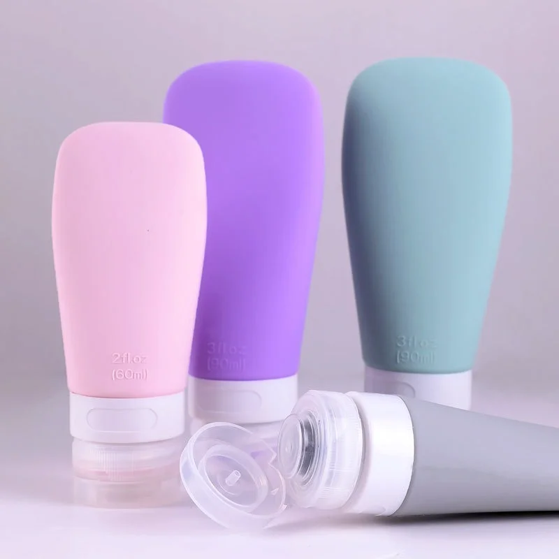 

Travel Cosmetics Bottles Silicone Mini Empty Container Skincare Shower Gel Shampoo Jars Tools Portable Extrusion Bottling