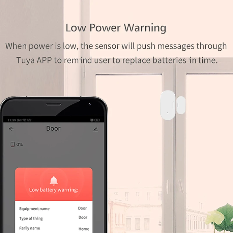 Датчик окна элегантный дизайн беспроводной Ewelink Alexa домашний совместимый