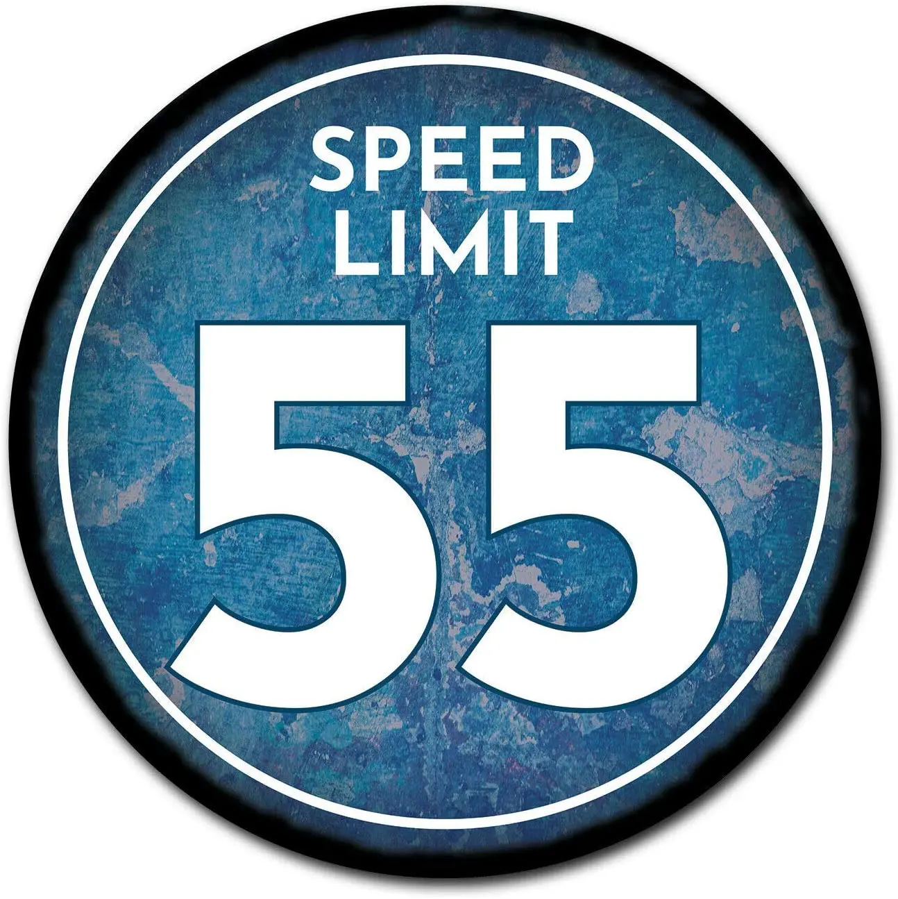 

Speed Limit 55 Metal Tin Sign Farmhouse Vintage 12" Round Metal Sign
