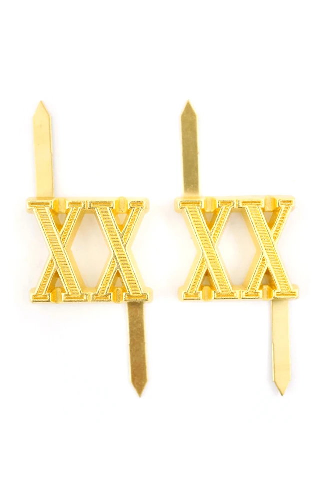 

WWII German Shoulder Boards cyphers Gold XX Danzig 18mm 2pcs