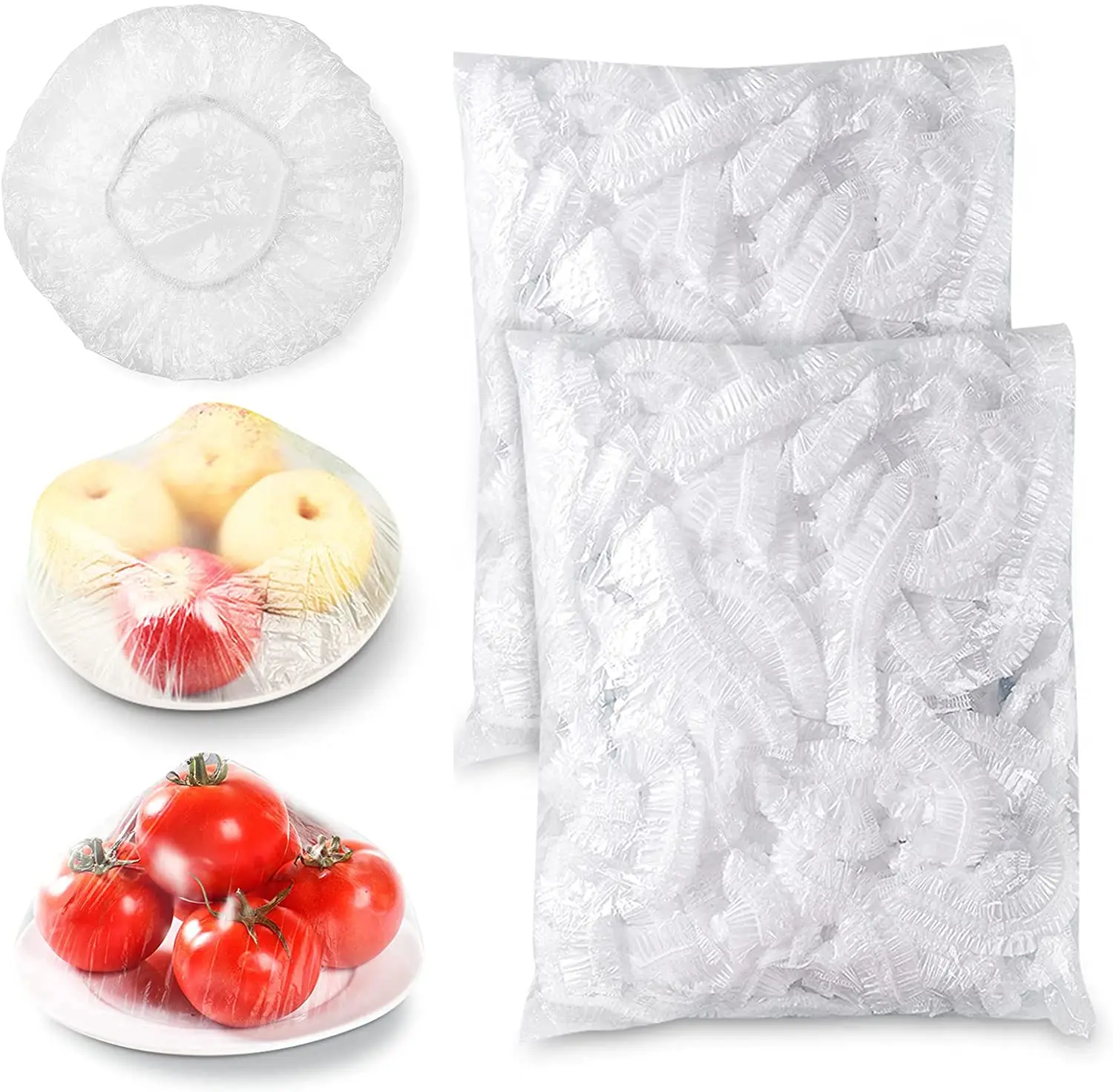 

100 Pcs Disposable Plastic Wrap Cover Food Cover Plastic Sealer Bags for Fruit Bowls Cups Caps Storage Kitchen Fresh Keeping Bag
