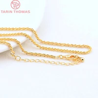 38232pcs length 40cm 24k gold color brass finished twised necklace chain high quality diy jewelry making findings accessories
