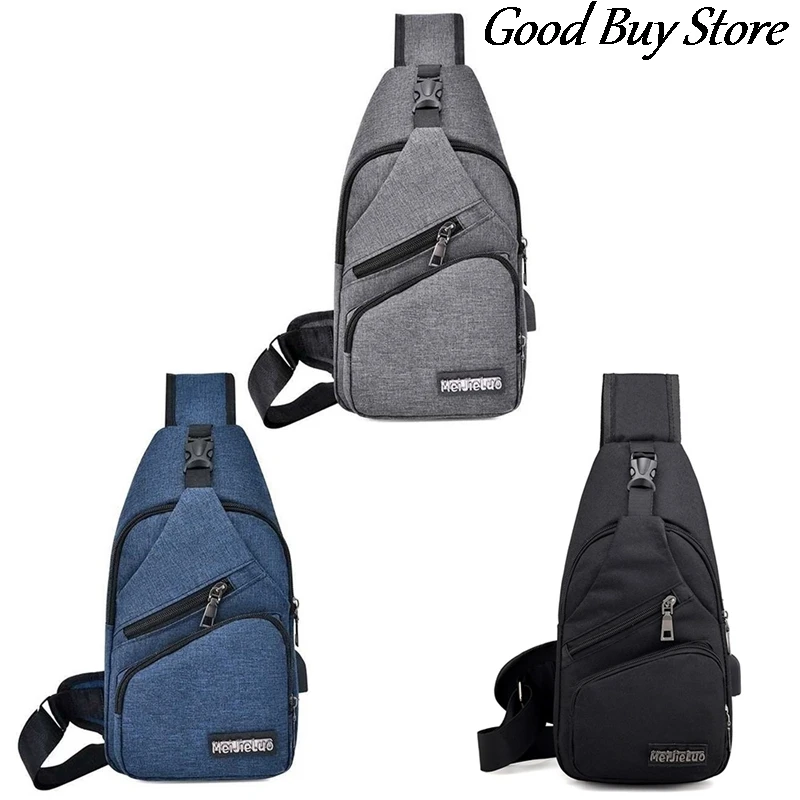 

Fashion Chest Bag for Men Business Crossbody Bags USB Charging Shoulder Purse Male Portable Purses Waist Packs Outdoor Bolsas