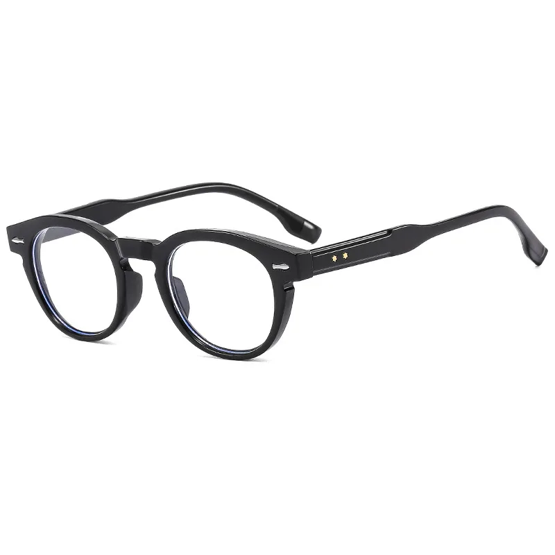 

new in Johnny Depp star rivet round anti-blue light glasses women men 2022 high quality Computer glasses retro oculos de sol