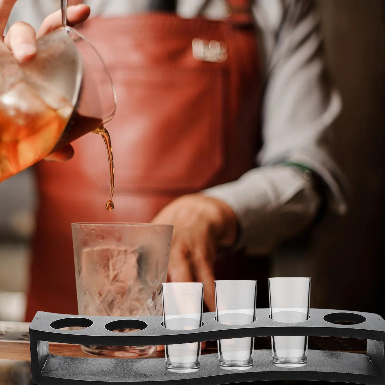 Подстаканник Стеклянная стойка Деревянный органайзер для хранения Тубелер