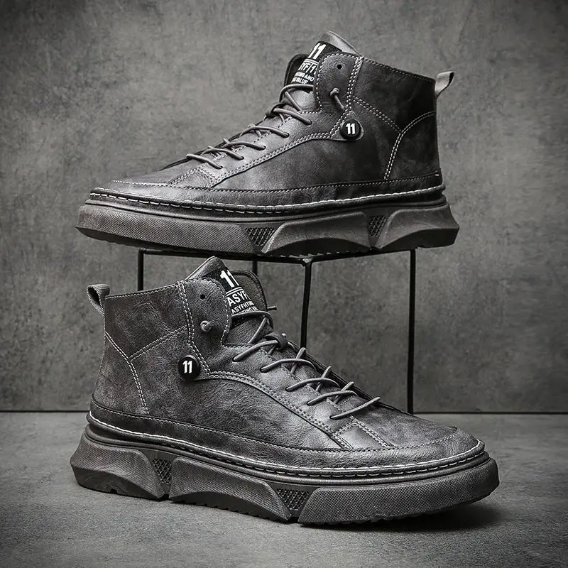 

Men's shoes 2022 new autumn shoes men's black Martin boots Korean trend Joker men's high-top shoes