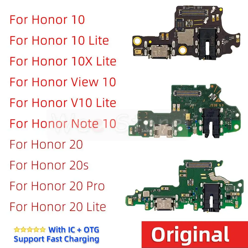 

Original Charger Dock Connector Port Fast Charging Board Flex Cable For Huawei Honor 10 20 View Note 10 V10 10x Lite Phone Parts