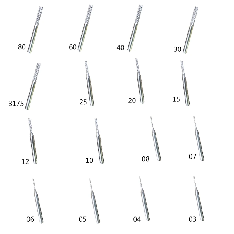 

Solid Corn Milling Cutter Bits PCB End Mill CNC-Cutting Milling Tool-10x