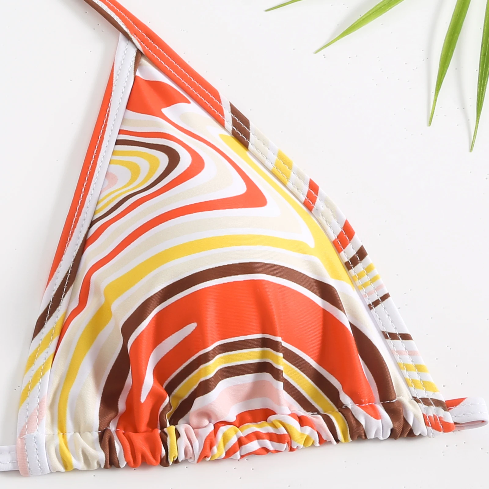 Женский раздельный купальник с принтом Раздельный купальный костюм лямкой на