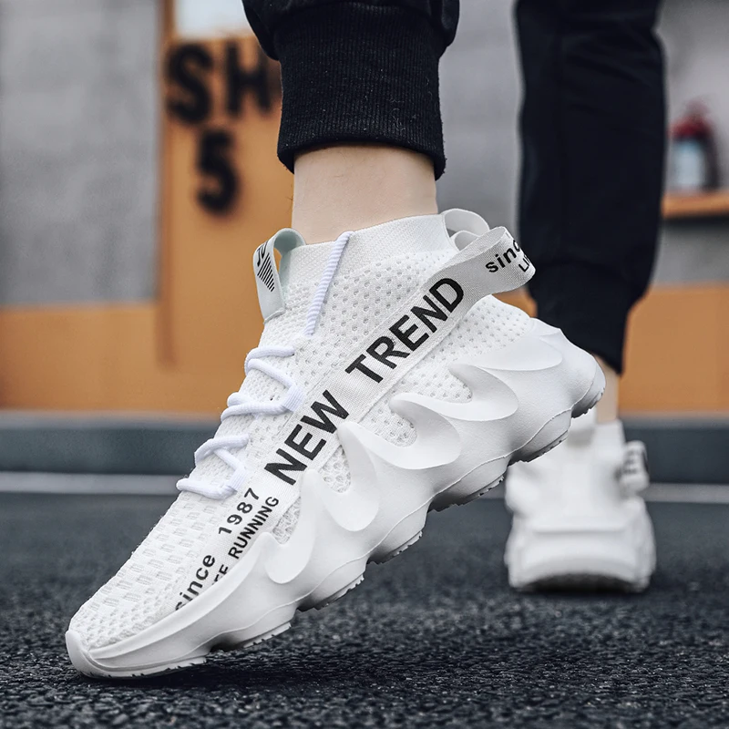 Unisex High Top Summer Casual Sneakes Chunky Breathable Men Outdoor Jogging Shoes Women Thick Sole Non-Slip Zapatillas Hombre