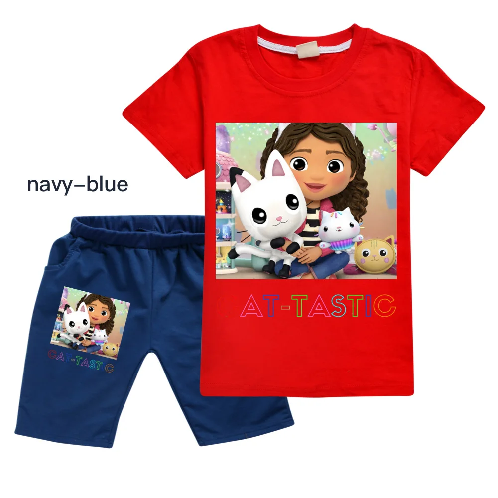 

Girls Gabbys DollHouse Clothes Kids Gabby Cats T-shirt Shorts 2pcs Set Child Clothing Sets Toddler Boys Short Sleeves Sportsuit