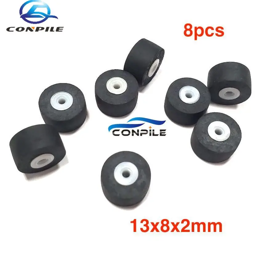 

8pcs 13mmx8x2 pinch roller for Sharp GF777 9292 6060 Sanyo 9494 Sony 190 belt pulley rubber audio tape recorder cassette deck
