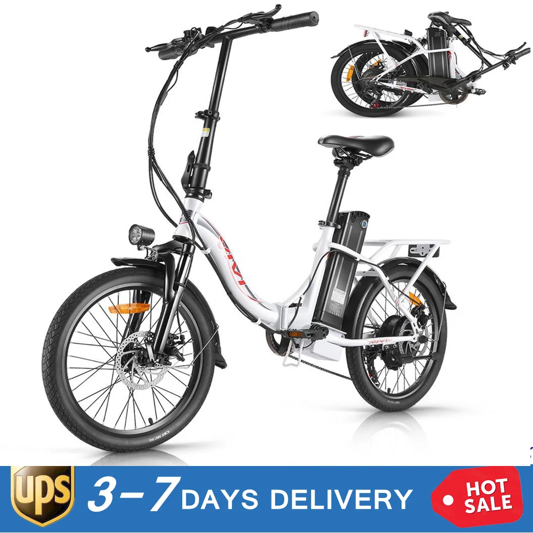 

20inch Electric Bike Foldable 350W E-bike Bicycle Adults Ebike 7 Speed Gears 36V/10.4Ah Lithium Ion Battery Mountain Bike