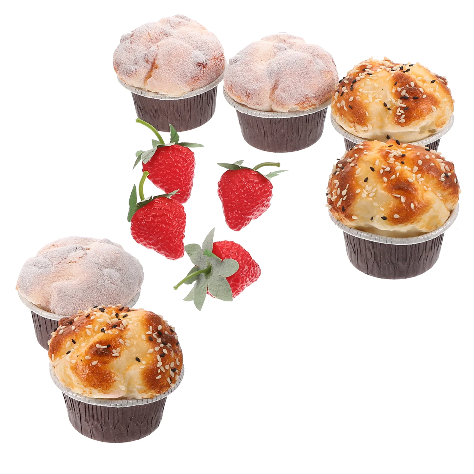 

Cake Cakes Simulation Models Artificial Fakefood Delicate Dessert Model Lifelike Strawberries Faux Cupcake
