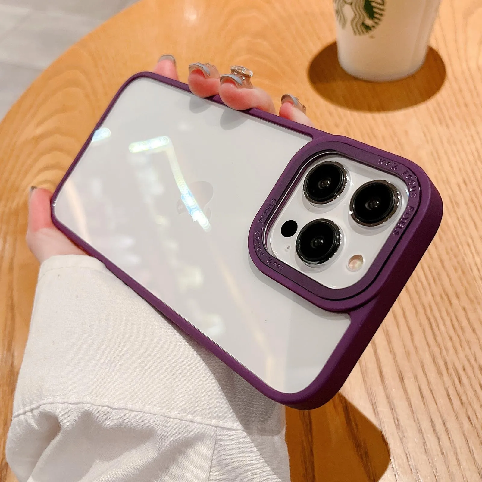 

Plating Armor Shockproof Acrylic Soft Phone Case For iPhone 14 Pro Max 13 12 11 Pro Max Solid Transparent Bumper Coque Cover