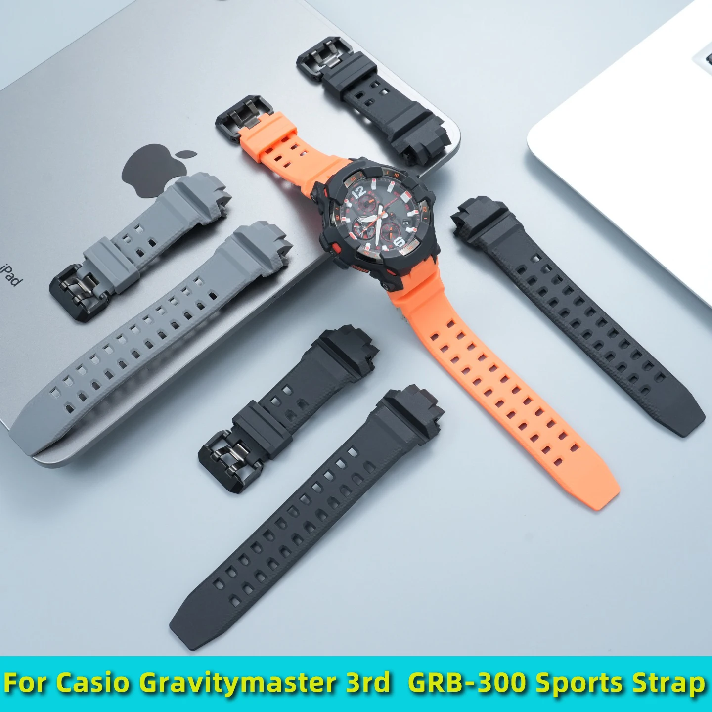 Фото Сменный силиконовый ремешок для часов Casio G-Shock GR-B300 GRB300 Gravitymaster 3-го поколения, авиационный ремешок из полимерной смолы, водонепроницаемый мужской ремешок для часов №1