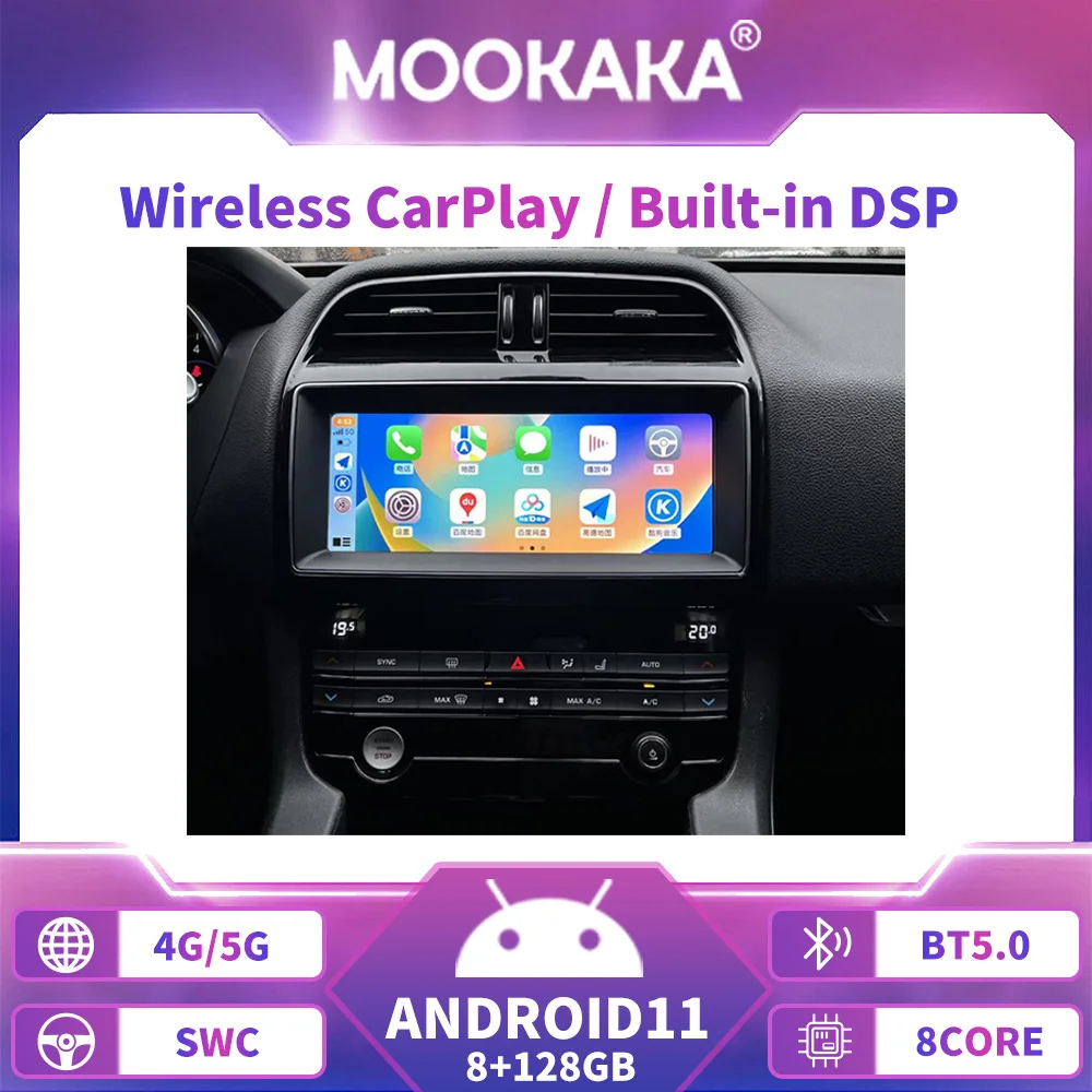 

128GB Android 12 Car Radio For Jaguar XE XEL F-PACE 2016-2019 car multimedia player wireless carplay android auto utoradio Head