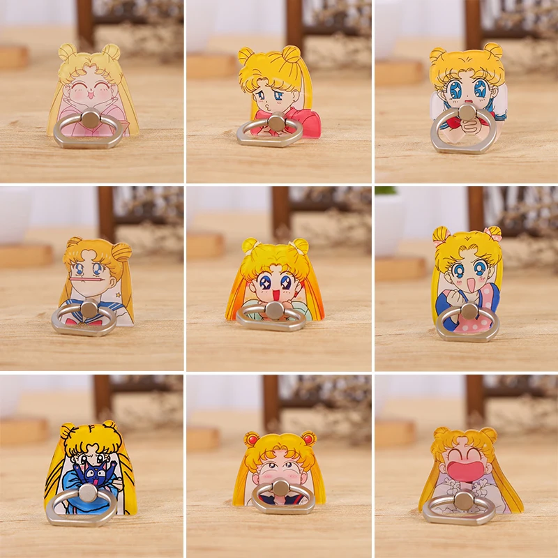 

Kawaii Cartoon Sailor Moon Anime Mobile Phone Ring Bracket Stand Cute Rotabl Acrylic Creative Tablet Holder Accessories Gift Toy