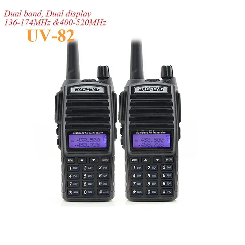 

2 шт., портативная рация Baofeng Двухдиапазонная PTT VHF UHF