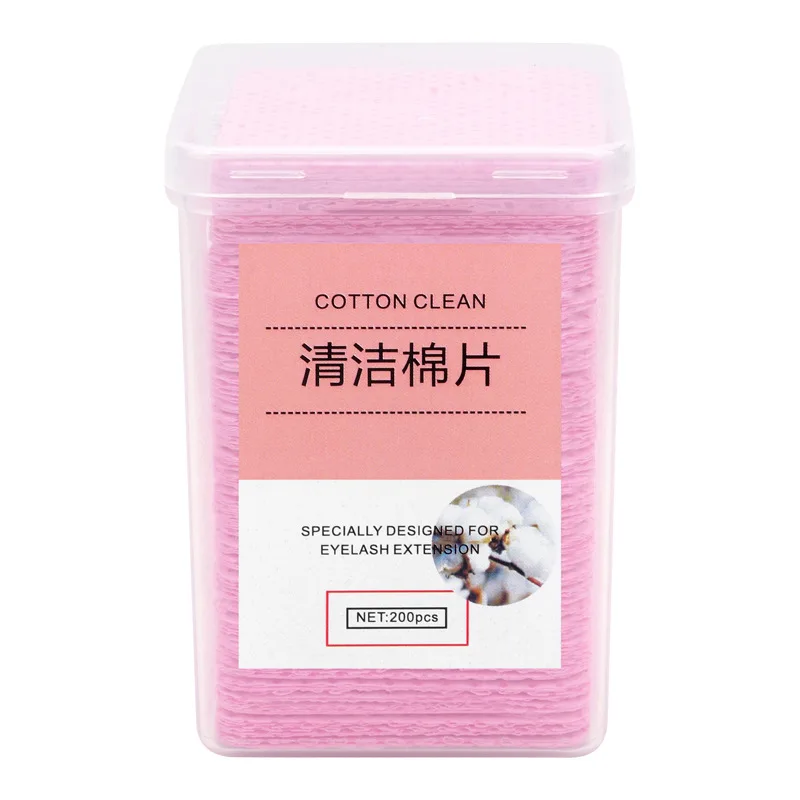 

200PCS/BOX Lint-Free Paper Cotton Wipes Eyelash Glue Remover Wipe Clean Cotton Sheet Nails Art Cleanin Cleaner Pads Makeup Tools