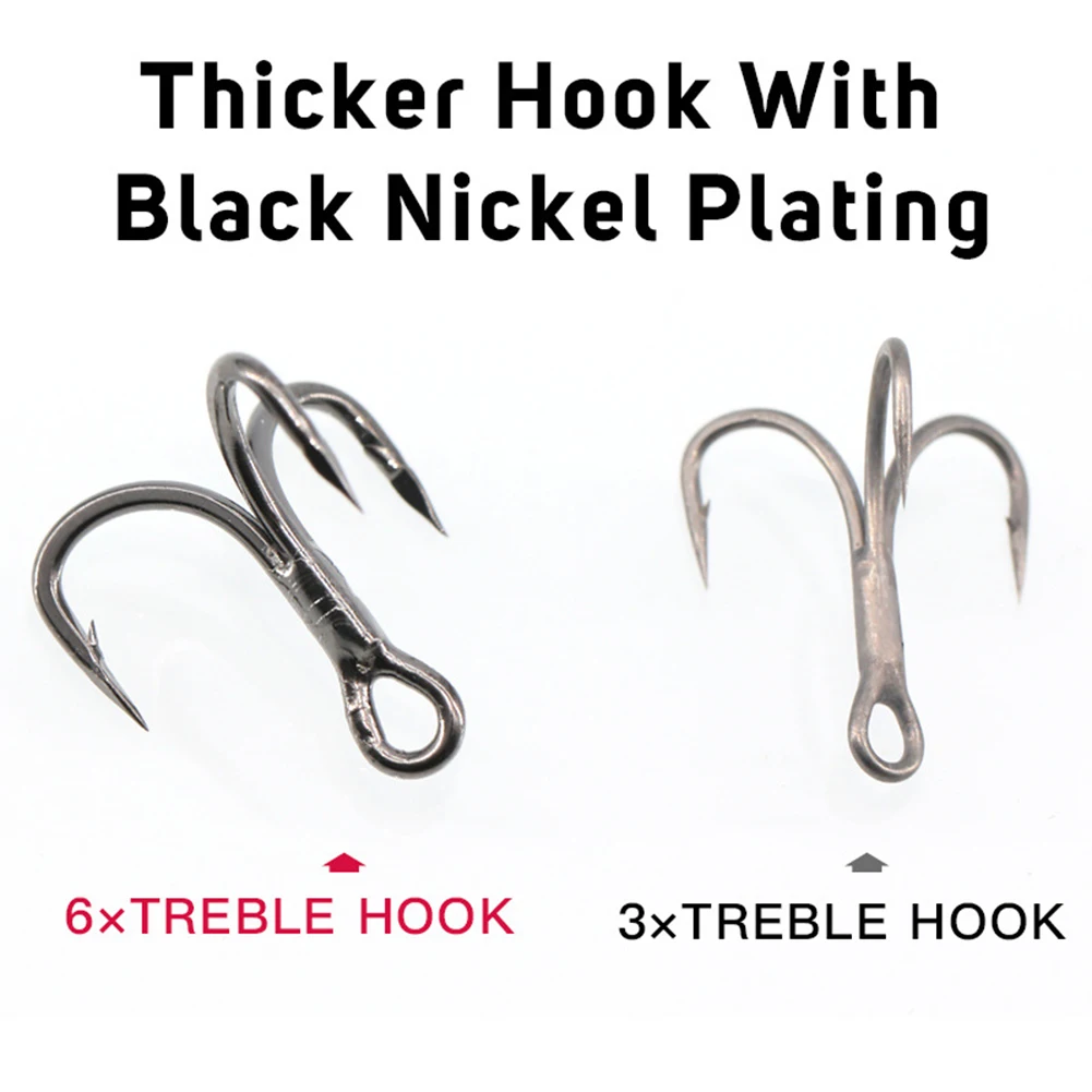 

Hooks Fishing Treble Hook Fishing Saltwater Fishing Barbed Hooks Black Silver High Strength 10pcs/pack 4 Sizes
