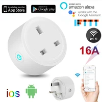 16a uk smart socket wifi bluetooth compatible wireless remote control smart timer plug works with amazon alexa google assistant
