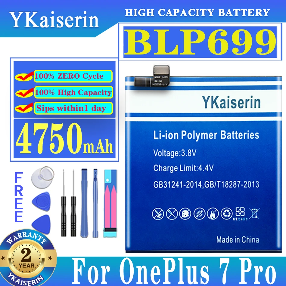 Новый аккумулятор ykaisсеребрин BLP699 для OnePlus 7 Pro OnePlus7 1 + 7T 6T/7 8 A8000 Аккумулятор