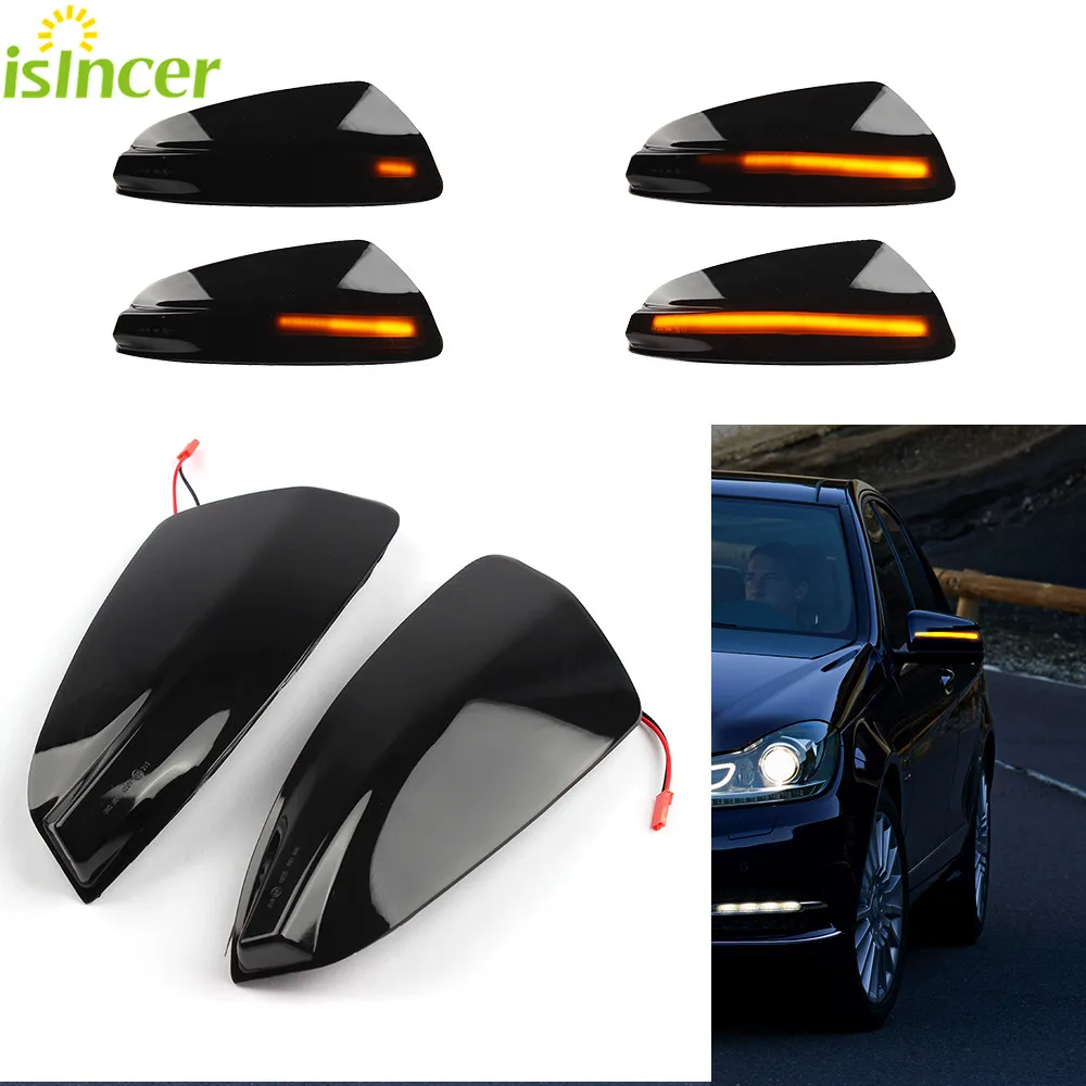 

2Pcs LED Dynamic Turn Signal Side Mirror Sequential Light Lamp For Mercedes Benz Viano W639 2010-2014 W204 S204 Car Mirror Lamps