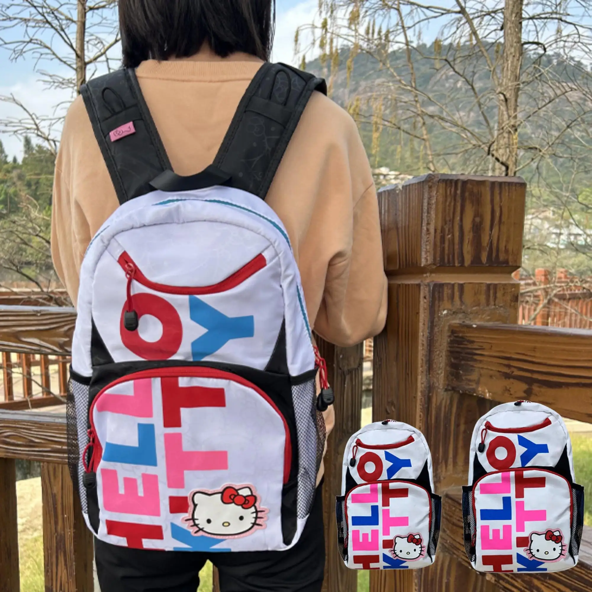 

2023 Cartoon Anime Sanrio Hellokitty Shoulder Bag Y2k Female Kawaii Niche Printing Schoolbag Anime Figure Laptop Bag