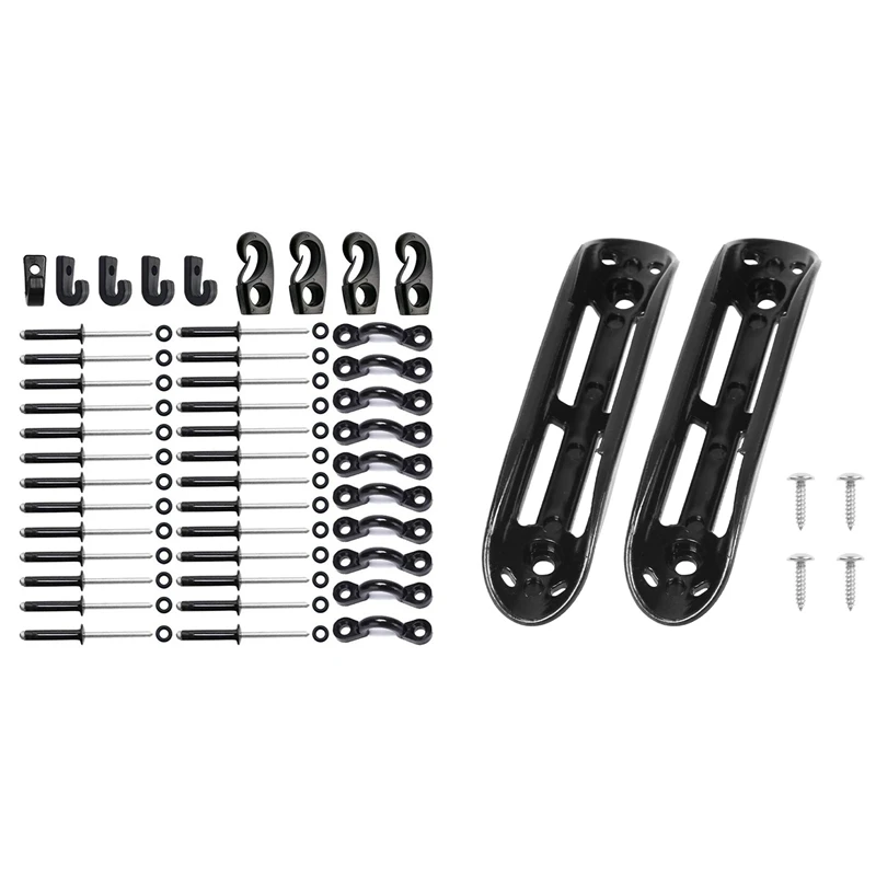 

Kayak Pad Eye Kit Kayak Nylon Bungee Deck Loop With 2 Pcs Kayak Paddle Mount Clips