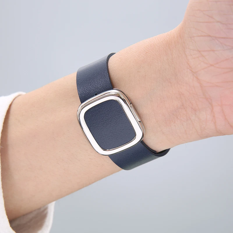 Кожаный ремешок в современном стиле для Apple Watch Series 7 6 5 4 3 2 браслет IWatch 38/40/42/44 мм