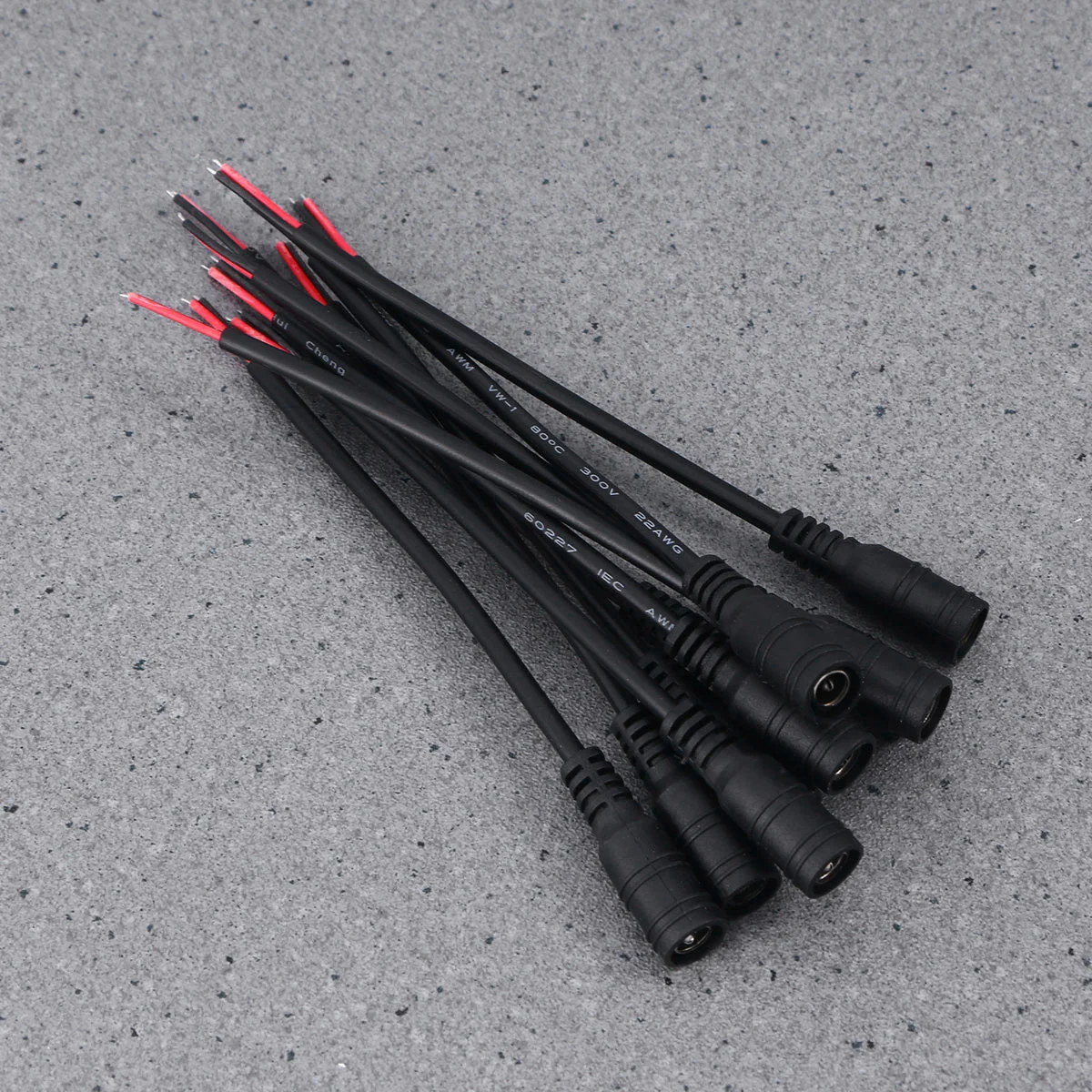 

10 PCS 55x21mm Female Power Connector Plug Cable Jack Adapter for CCTV Camera (Black)