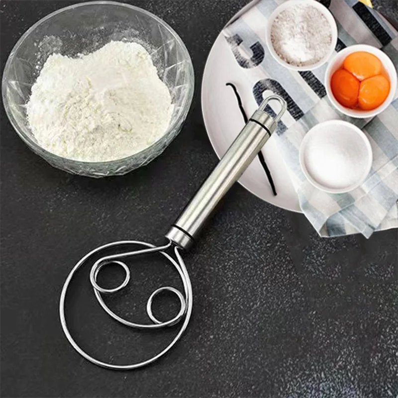 Danish Dough Whisk Stainless Steel Bread Dough Hand Mixer Wo