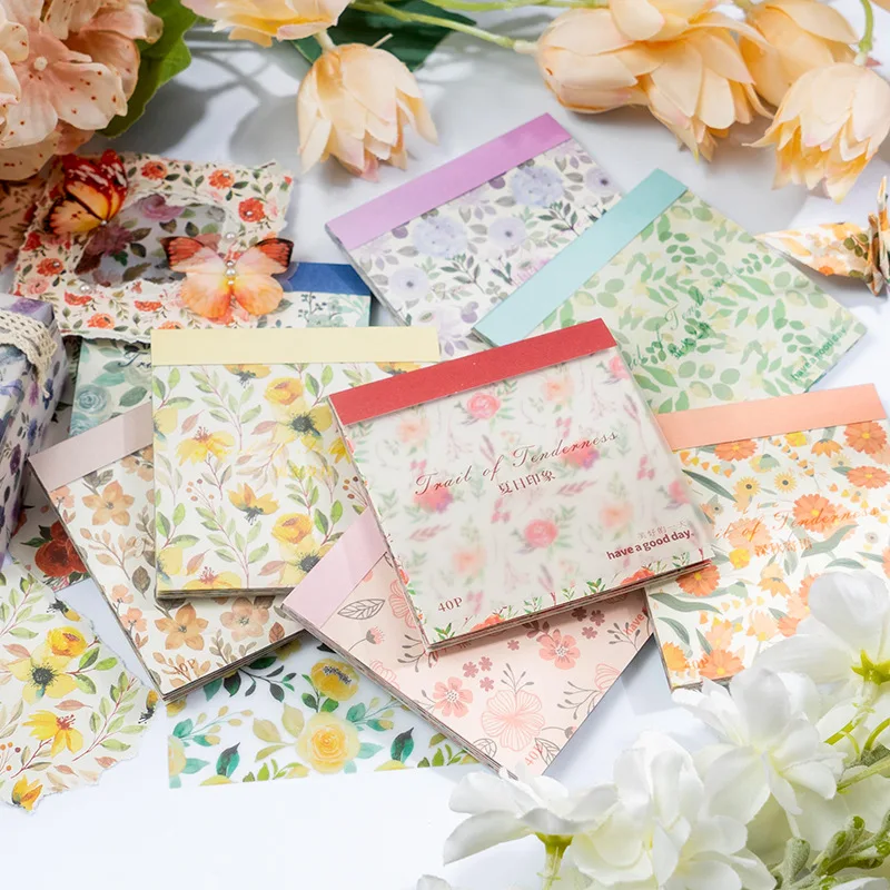 

20set/lot Memo Pads Material Paper Floral Junk Journal Paper diary Scrapbooking Cards Background Decoration Paper