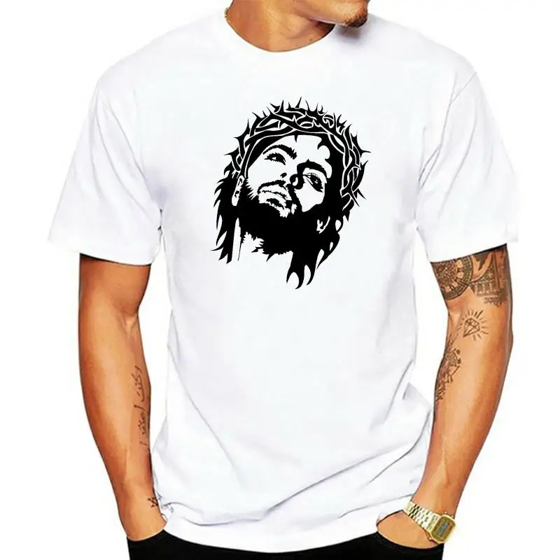 

Jesus Christ Face Tshirt Retro Religion Cross Crucifix Top Men Man Shirt 389 men t shirt